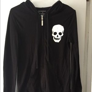 ISO No Boundaries zip up hoodie with skull logo